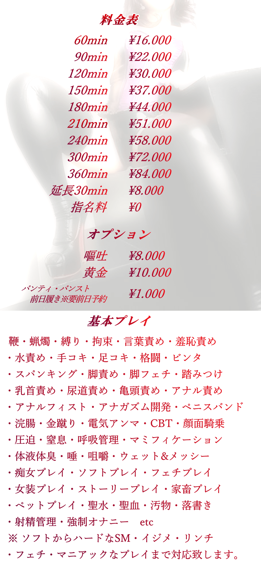 料金表